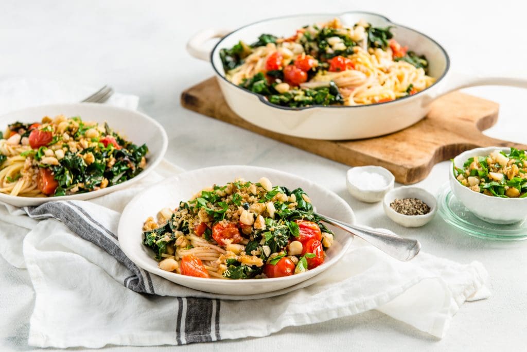 Nuts for Life - Cherry tomato, macadamia, walnut and silverbeet pasta recipe