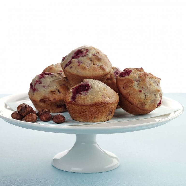 Nuts for Life - Raspberry and hazelnut muffins