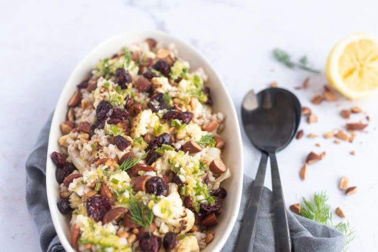 Nuts for Life - Pearl barley, pine nut and almond salad