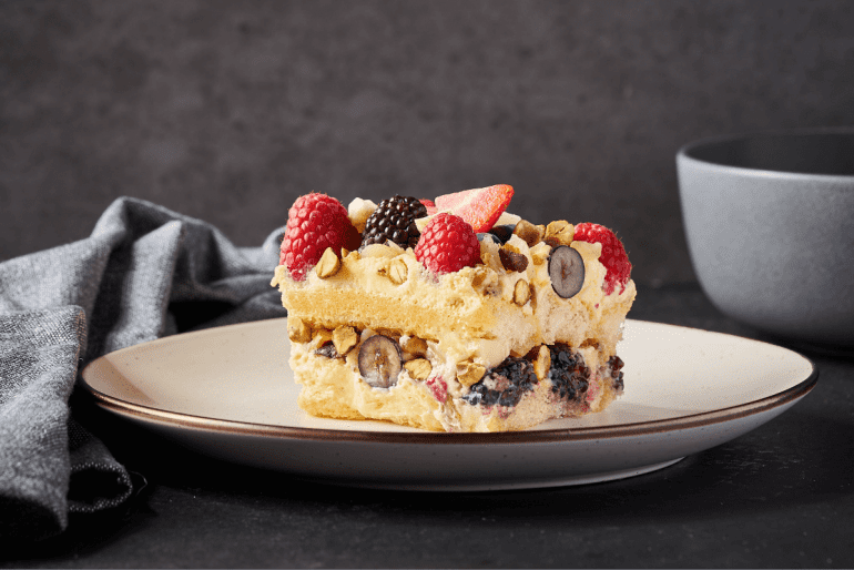 Fruit and nut tiramisu