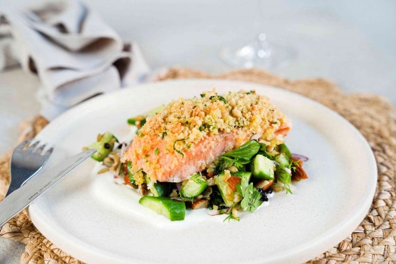 Nuts for Life - Pine nut crusted salmon recipe