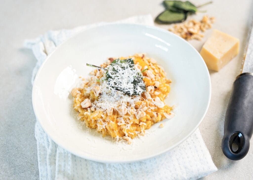 Nuts for Life - Pumpkin, hazelnut & pine nut risotto recipe